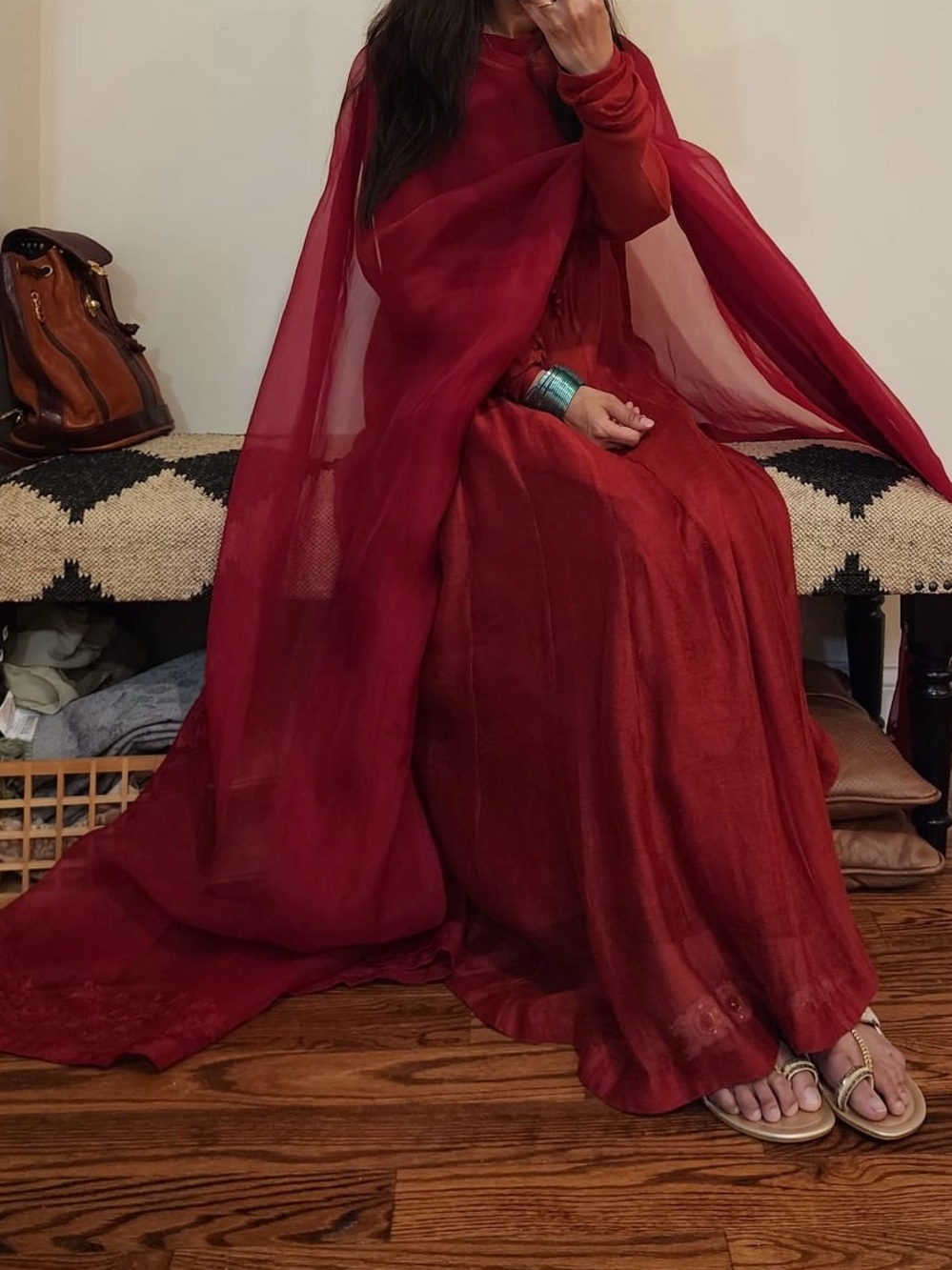 Pakistani red anarkali dress